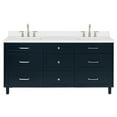 thumbnail image 6 of ARIEL Monroe 73 Inch Double Rectangle Sink Bathroom Vanity With Pure White Quartz Countertop 1.5 Inch Edge In Midnight Blue, 6 of 8