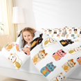 thumbnail image 5 of Manfei Cartoon Cat Twin Bedding, Japanese Lucky Kitten Bedding Comforter Set, White, Polkadot Reversible, 7-Piece, 5 of 6