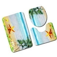 thumbnail image 2 of EIMELI  3Pcs/set Bathroom Mat Set Anti-Slip Kitchen Bath Mat Carpet Bathroom Toliet Rug Washable Beach Style, 2 of 5