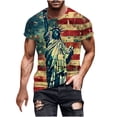 thumbnail image 3 of birthday gifts! BiZtdJrK Mens T-Shirts Big and Tall 4th of July Outfits Summer Short Sleeve Vacation Tops American Flag Graphic Tees Navy L, 3 of 6