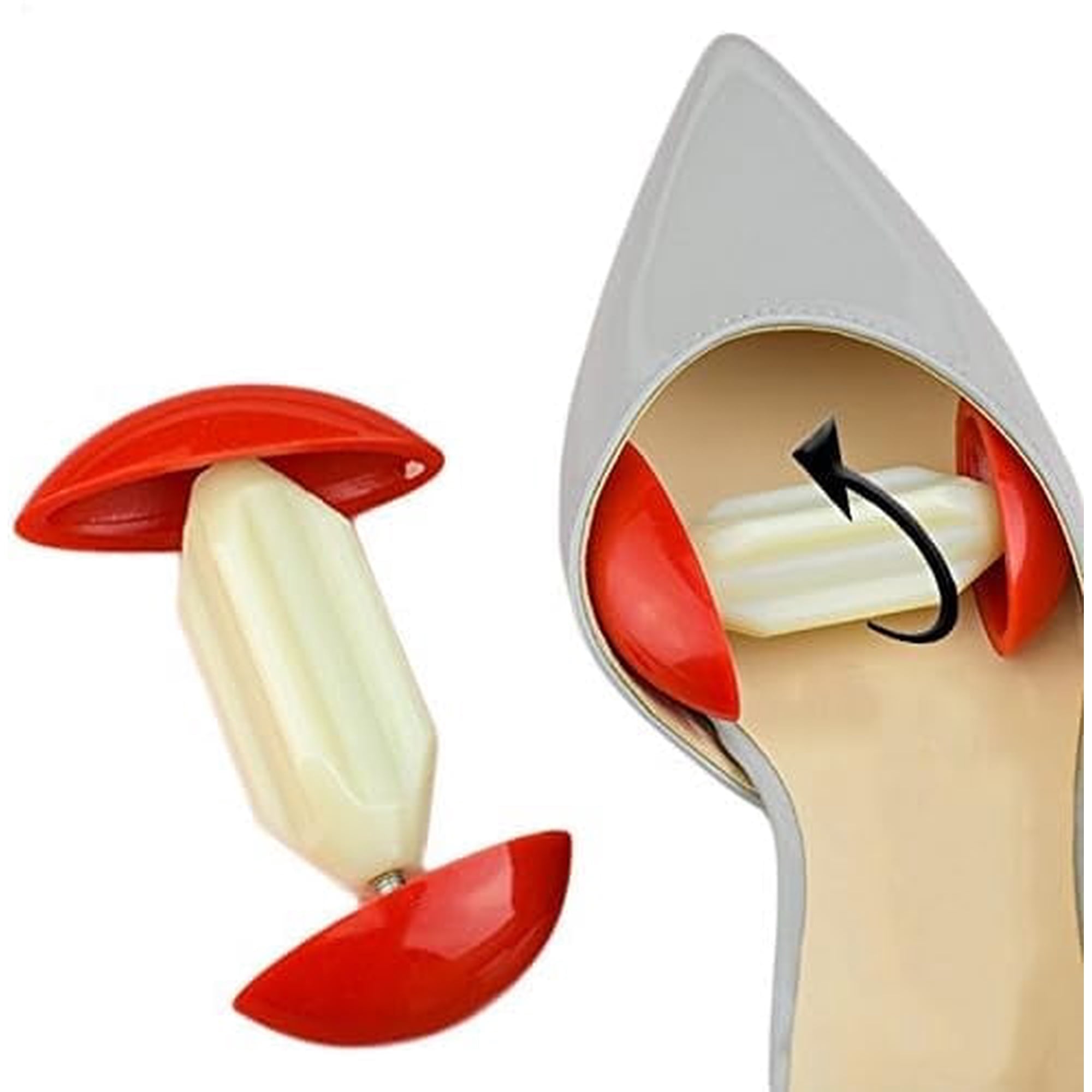 2 Pcs Shoes Stretchers - Adjustable Mini Height Width Extenders, Plastic High Heel Boots Sneaker Shaper Shoes Trees Expander, Pain Relief on Bunions Corns Calluses Hammertoe, for Women Men Kids