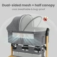 thumbnail image 4 of TouHeart 3-in-1 Baby Bassinet Bedside Sleeper ,Height Adjustable Newborn Bedside Sleeper for Baby(0–6 Months), Gray, 4 of 9