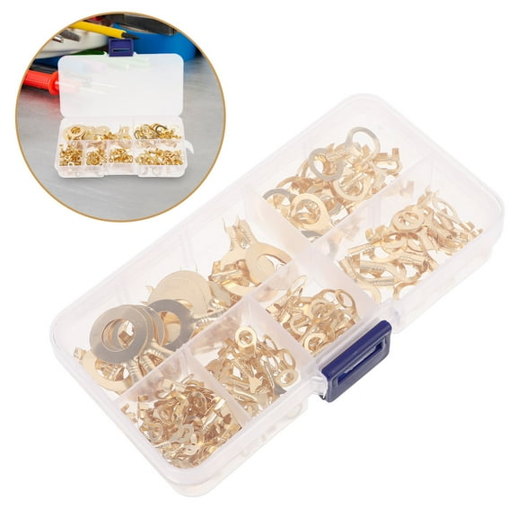 Raindrops Golden Brass Wire Terminals 0 Gauge Connectors for Replacement Ensuring Secure Connection and Circuit Stability