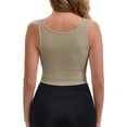 thumbnail image 3 of INSPIRE CHIC Women's Reversible V-Neck Athletic Tank Bra Wide Straps Stretchable Breathable Ribbed Sport Bras XXL Khaki, 3 of 4