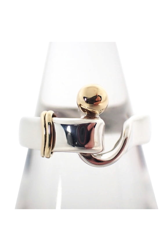 Pre-Owned TIFFANY 925 750 Hook & Eye Ring, Size 9