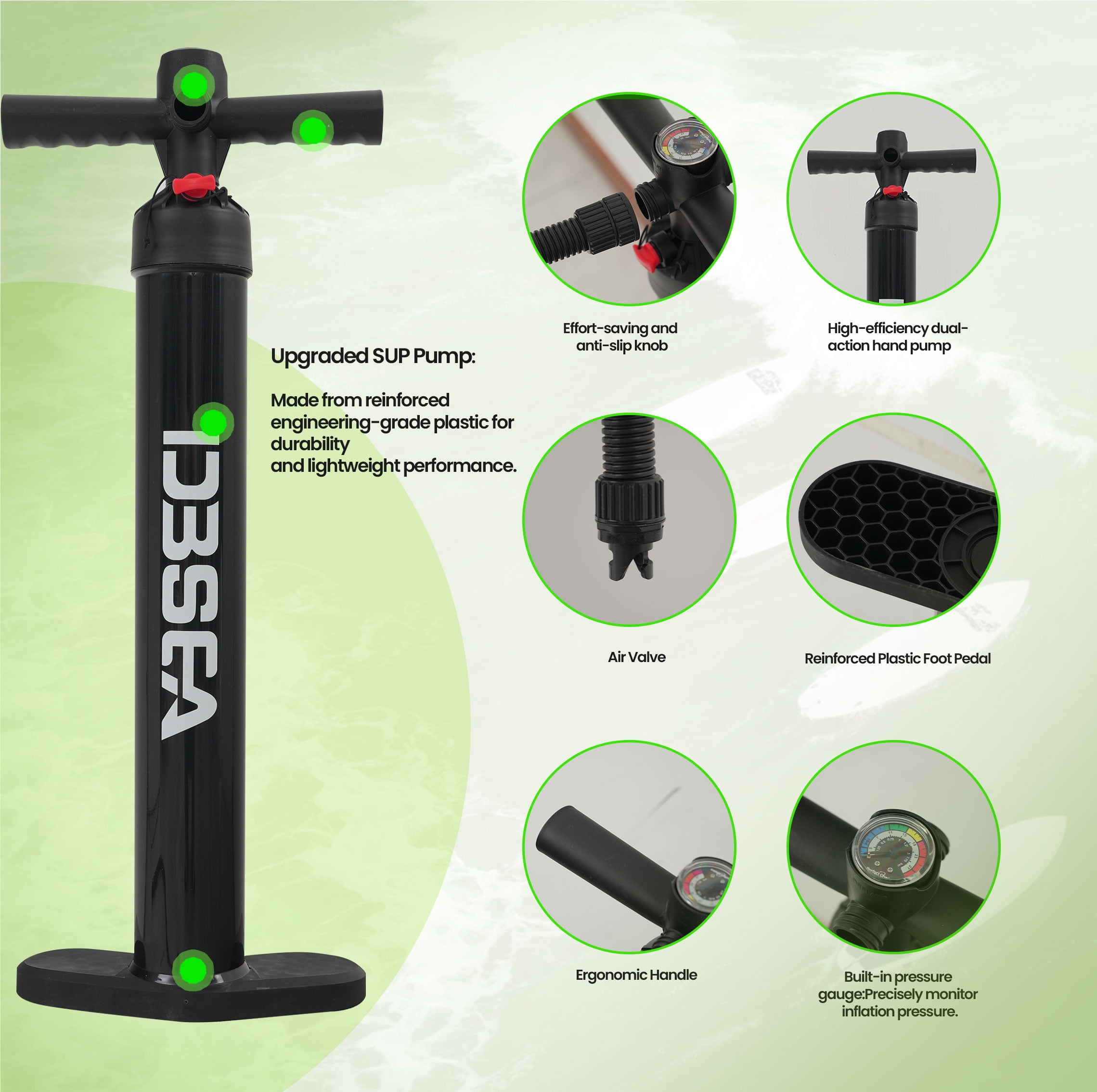 Genreen Sport Inflatable Stand Up Paddle Board All Around, 11' x 35" x 6", 400 lb Capacity, With Premium SUP Accessories