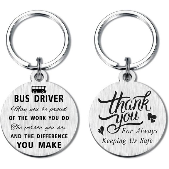 Bus Driver Appreciation Gifts for Men Women, School Bus Driver Christmas Birthday Thank You Keychain, Thank You for Always Keeping Us Safe Ideas