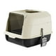 thumbnail image 2 of Caja de arena para gatos con tapa completamente cerrada, grande, para gatos de interior, bandeja de arena fácil de usar Negro, 2 of 9
