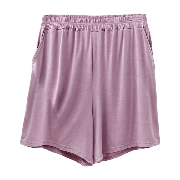 Npasoilc Summer Loose Plus Size Shorts for Women Elastic Waist Running Shorts Casual Pajamas Shorts Home Pants with Pockets