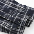 thumbnail image 5 of MELDVDIB Mens Classic Plaid Shirt Button-Up Vintage Fall Long Sleeve Loose Work Shirt Light Weight Comfy Jackets Shirt with Pocket Navy 3XL, 5 of 8