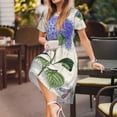 thumbnail image 3 of Balery Vintage Flower Vestidos sueltos de manga corta para mujer, vestidos de verano 2025, vestidos casuales de corte A con vuelo., 3 of 6