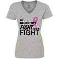 thumbnail image 3 of Inktastic My Daughters Fight is My Fight- Breast Cancer Awareness Women's V-Neck T-Shirt, 3 of 5