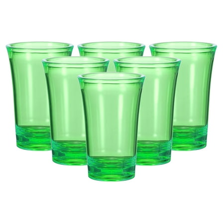 Uxcell 6pcs Shot Glasses 1.2oz Polystyrene Shot Glasses Ombre Multicolored Shot Glasses Bulk for Cocktail Round Shot Glasses Spirits Liquors, Green