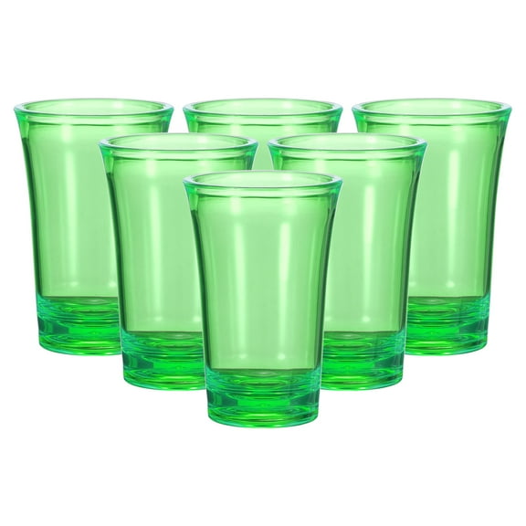 Uxcell 6pcs Shot Glasses 1.2oz Polystyrene Shot Glasses Ombre Multicolored Shot Glasses Bulk for Cocktail Round Shot Glasses Spirits Liquors, Green