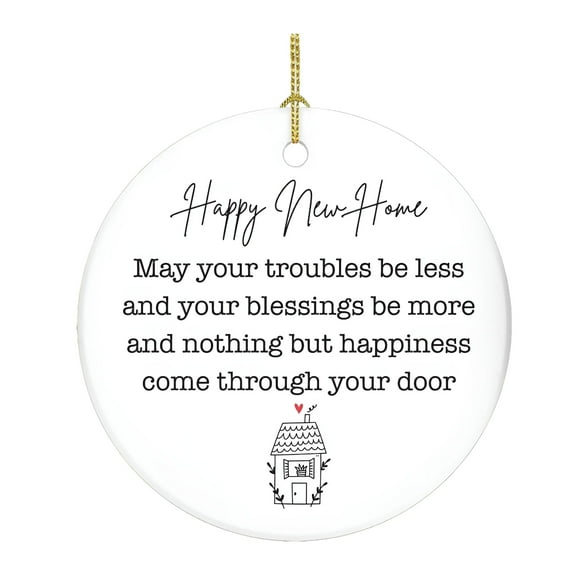ACDANC House Warming Gifts New Home Ornament Gift Ideas for Couple Welcome Home Gifts Ceramic Ornament (White)