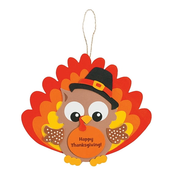 Owl Turkey Ornament Craft Kit, Makes 12, Craft Kits, Thanksgiving, 12 Pieces