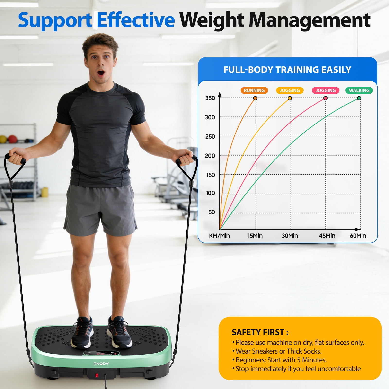 Anqdy Vibration Platform Exercise Machine Magnetic Acupoints Full Body for Lymphatic Drainage