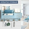 thumbnail image 6 of Key Holder Wall Mount with Mail Sorter - Decorative Mail and Key Organizer for Wall with Hooks and Drawer Organizer - Ideal Storage Solution for Home Improvement (Distressed Blue), 6 of 12