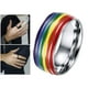 thumbnail image 5 of Anillo de Orgullo LGBT Strade Fareast Limited en Acero Inoxidable con Incrustaciones de Cristales Tamaño 11 US 5 piezas, 5 of 8
