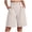 White, variant on larppty Women's High Waisted Pleated Bermuda Shorts with Pockets, Casual Knee-Length Summer Shorts(Khaki, L)