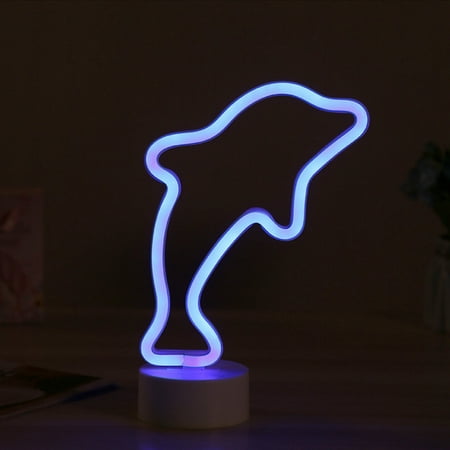 

YLSHRF Neon Night Light Dolphin Shaped LED Neon Light Waterproof Small Night Light Lamp For Room Decor Waterproof Night Light