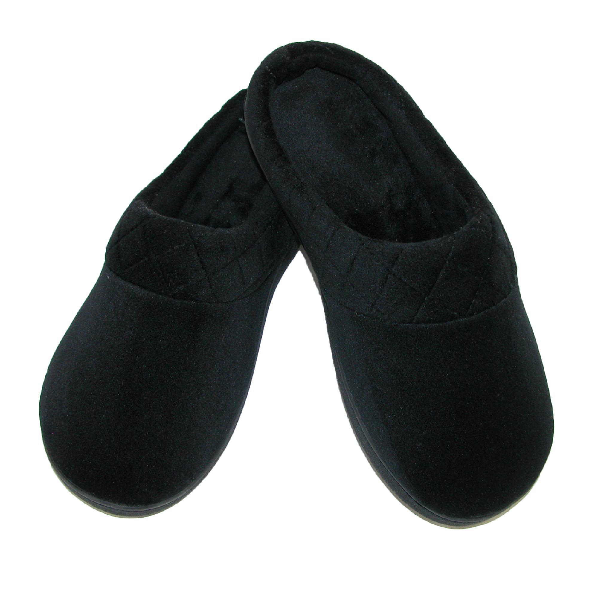 dearfoams women's quilted velour clog slippers