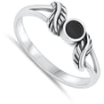 thumbnail image 4 of CHOOSE YOUR COLOR Vintage Simulated Black Onyx Leaf Wholesale Ring .925 Sterling Silver Band CZ Female Size 9, 4 of 4