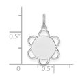 thumbnail image 2 of White Sterling Silver Charm Pendant 20 mm 13 Rhodium-Plated Engraveable Disc, 2 of 2