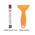 thumbnail image 3 of Madera Muebles Reparación Kit, 3uds Cera Madera Relleno Pegar con Espátula Crayón Marcadores Muebles Retoque Kit para Removedor Rayones Rozaduras en Muebles Piso, Granate Rojo, 3 of 8