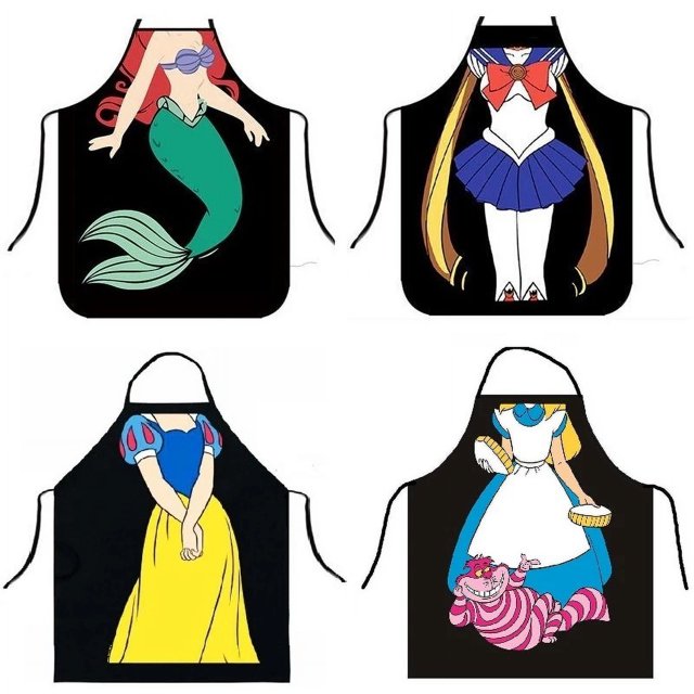 4 delantal atractivo, delantal de cocina creativo, delantales divertidos de sirena para mujer, delantal de cocina para adultos, accesorios para hornear