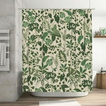 Boho Shower Curtain Green Shower Curtain Cute Floral Shower Curtains for Bathroom Allover Jungle Tropical Leaves Plant Shower Curtain Waterproof Polyester Fabric Shower Curtain 72x72 Inch