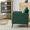 thumbnail image 6 of Modern Faux Leather Chair Set of 2, Oversized Arm Chair for Living Room, Mid-Century Accent Sofa for Bedroom Comfy, Upholstered Single Sofa Readingchair for Waiting Room and conference room,Green, 6 of 8