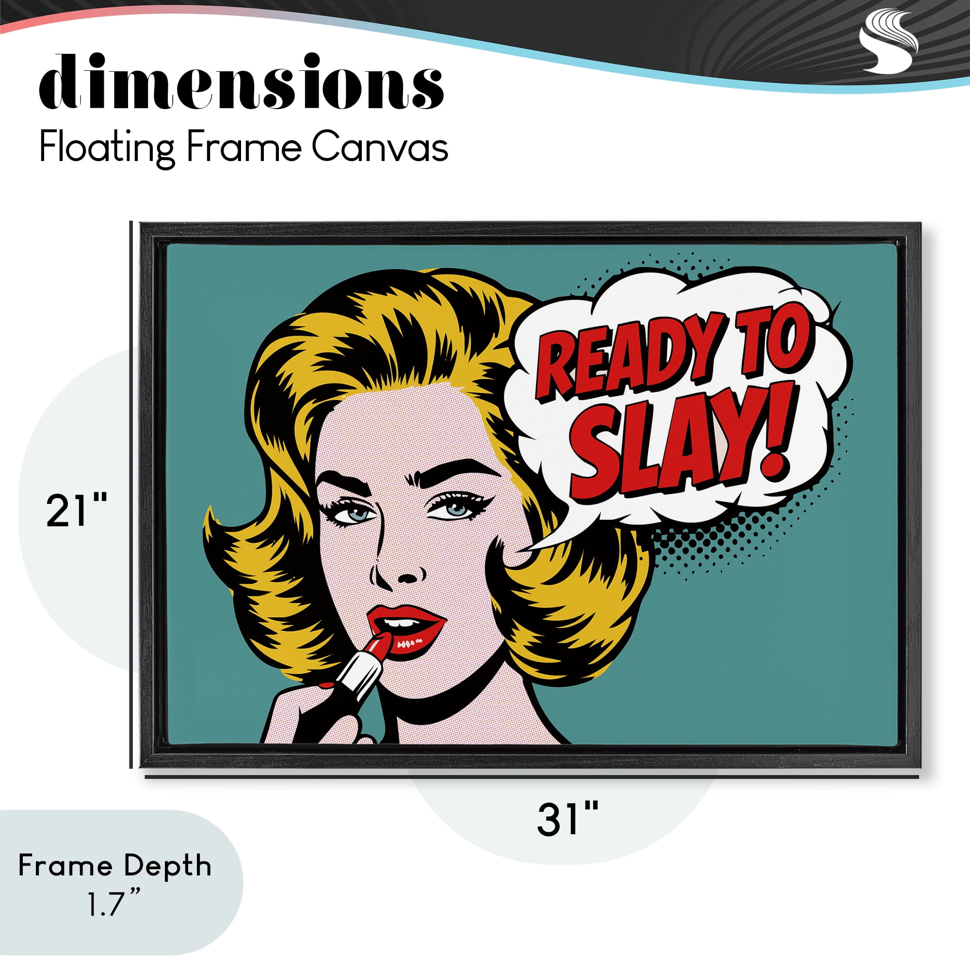 Stupell Industries Ready To Slay Pop Lipstick Black Framed Floater Canvas Wall Art, design by Andreas Magnusson
