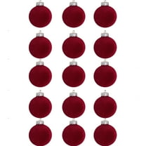 15 Pcs Christmas Large Velvet Balls Ornaments 3.14In Shatterproof Tree Hanging Plastic Ball Set Xmas Bulk Flocked Ornaments for Christmas Tree Home Party Wreath Decorations (Red)