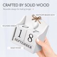 thumbnail image 4 of DEEPCRAFF Creative Desktop Calendar Rustic Perpetual Calendar White 1Pack, 4 of 6