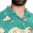thumbnail image 5 of Tiny teeth Men's Short Sleeve Hawaiian Print Button Down Beach Shirt, 5 of 6