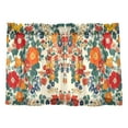 thumbnail image 7 of Yayeee Kitchen Curtains Light Filtering 27"x24" Rod Pocket Short Cafe Window Panel, Orange Japanese Flowers Pattern, 7 of 7