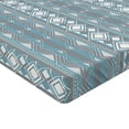 thumbnail image 2 of Ambesonne Moroccan Fitted Sheet, Geometric Border Dots, Twin XL Size, White Pale Blue and Grey, 2 of 3