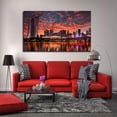 thumbnail image 3 of City Skyscrapers Marina Bay Evening Wall Art City Skyline Picture Canvas Art Downtown Night Framed Painting Wall Decor For Home Office Bedroom Livingroom Ready to Hang, 3 of 6