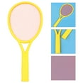thumbnail image 3 of 1 Set/4pcs Plastic Tennis Racket Set Outdoor Sports Tennis Racquet Set Parent-Child Educational Badminton Tennis Racket Set (Large Size, 2pcs Balls, 2pcs Racket, Random Color), 3 of 7