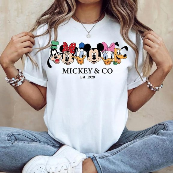 Retro Disney Mickey & Co 1928 Shirt, Family Mickey And Friends Shirt, Mickey And Co, Disneyworld Sweatshirts, Disney Family Matching Shirt