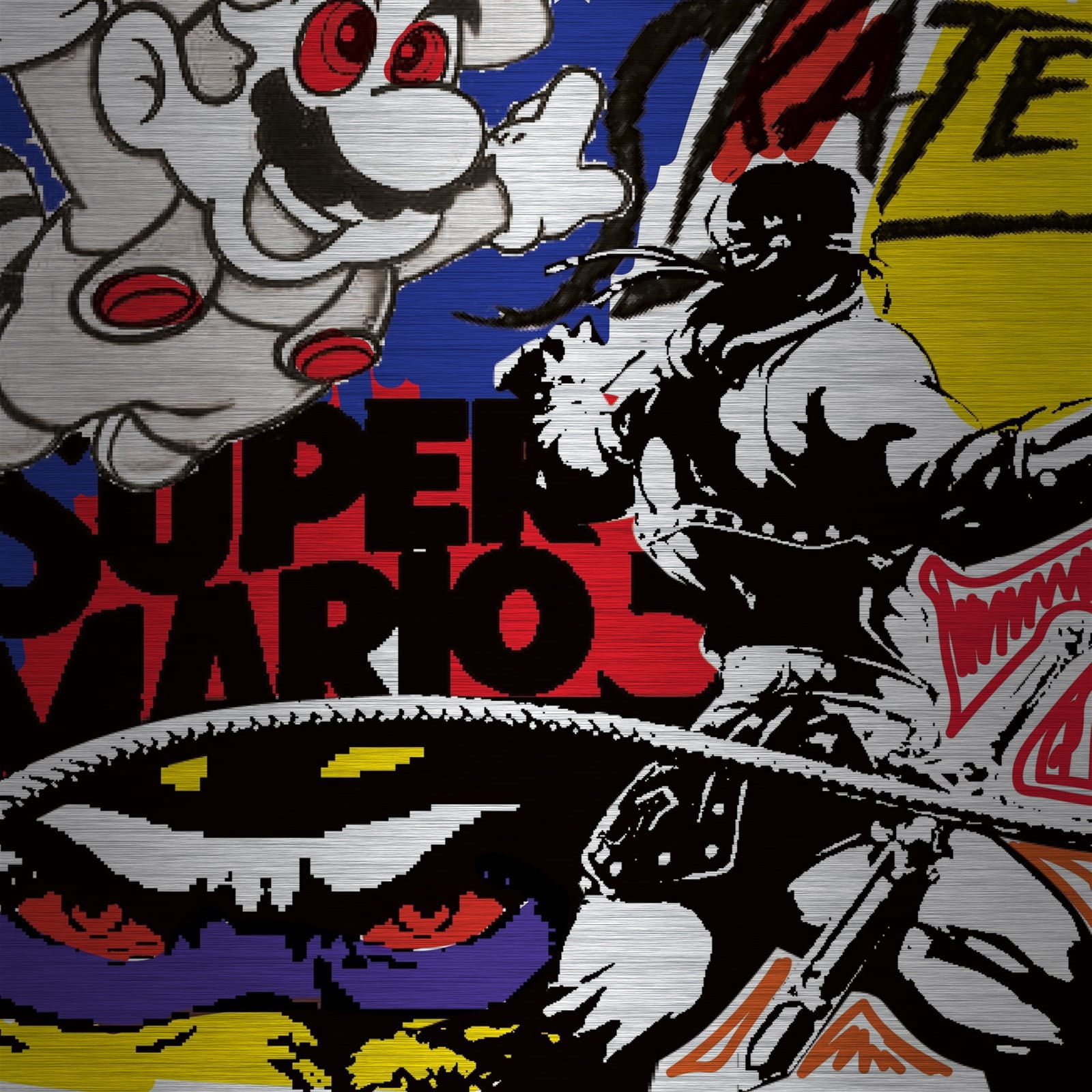 Marmont Hill "Super Games II" by Josh Ruggs Painting Print on Brushed Aluminum