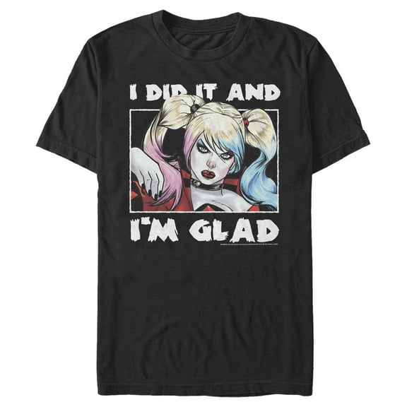 Men's Batman Harley Quinn Did It and I'm Glad Graphic Tee Black Small