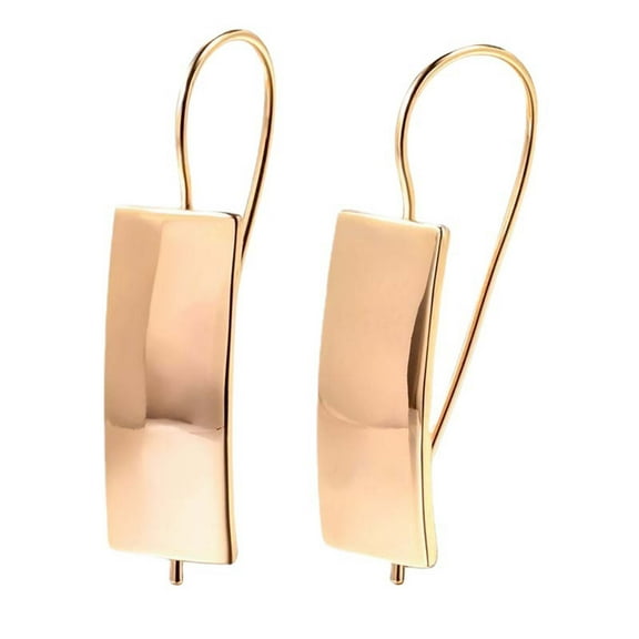 Earrings for Women Fashionable Rectangle Glossy Rose Gold C Shaped Ear Clip Ear Hook Jewelry