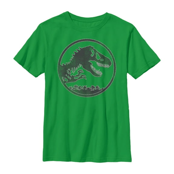 Boy's Jurassic World Logo Coin  Graphic Tee Kelly Green Medium