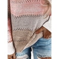 thumbnail image 4 of FASHIONWT Women Fall V-Neck Long Sleeve Pullover Matching Color Hooded Jumper Sweater, 4 of 4