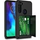 thumbnail image 1 of wonima11 for Moto G Stylus 2020, for Moto G Power 2020 Case, Dual Layer Hybrid Shockproof Hard Plastic Cover Rubber Bumper Hidden Credit Card Holder Slot Case for Motorola G Power/G Stylus,Black, 1 of 1