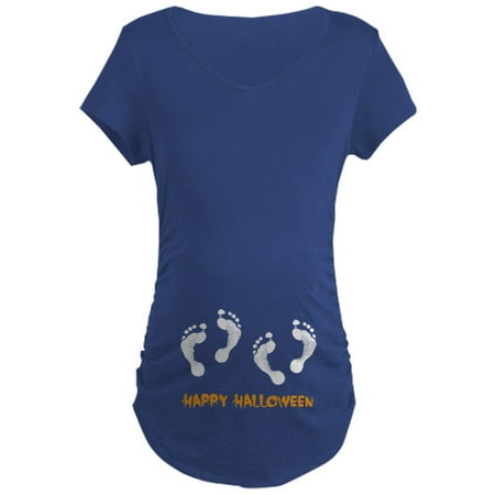 

CafePress - Halloween Twin Footprints Maternity Dark T Shirt - Maternity Dark T-Shirt