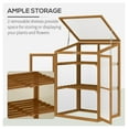thumbnail image 4 of Wooden Cold Frame Greenhouse - Small Mini Planter Box, 30"x24"x44", Brown - Indoor Outdoor Plant Protector with Shelves, 4 of 9
