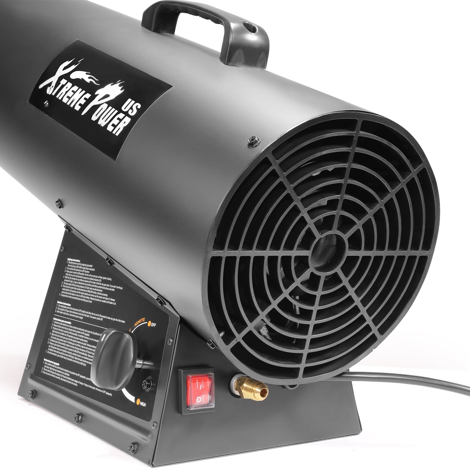 XtremepowerUS Portable 100,000 BTU Propane Heater Forced Air Heater Heat  Output, Black - Walmart.com